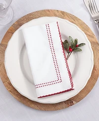 Saro Lifestyle Embroidered Border Table Napkins, Set of 4