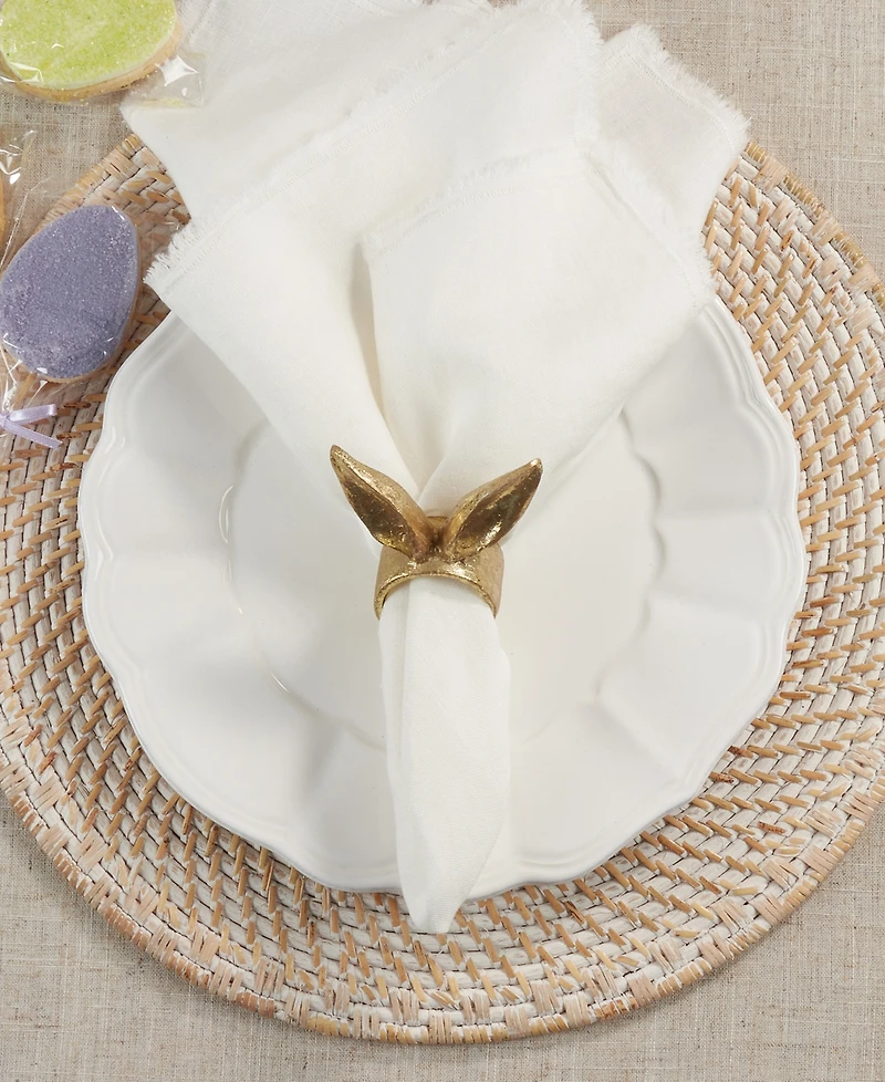 Saro Lifestyle Bunny Ears Design Napkin Rings, Set of 4