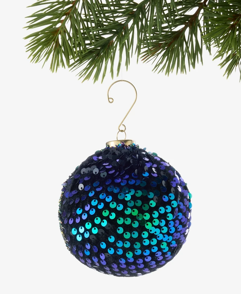 Holiday Lane Peacock Sequined Ball Ornament, Macy's Exclusive