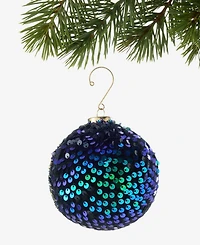 Holiday Lane Peacock Sequined Ball Ornament, Macy's Exclusive