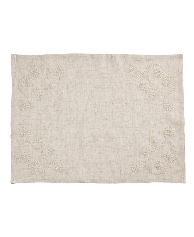 Saro Lifestyle Swirl Embroidered Placemats, Set of 4