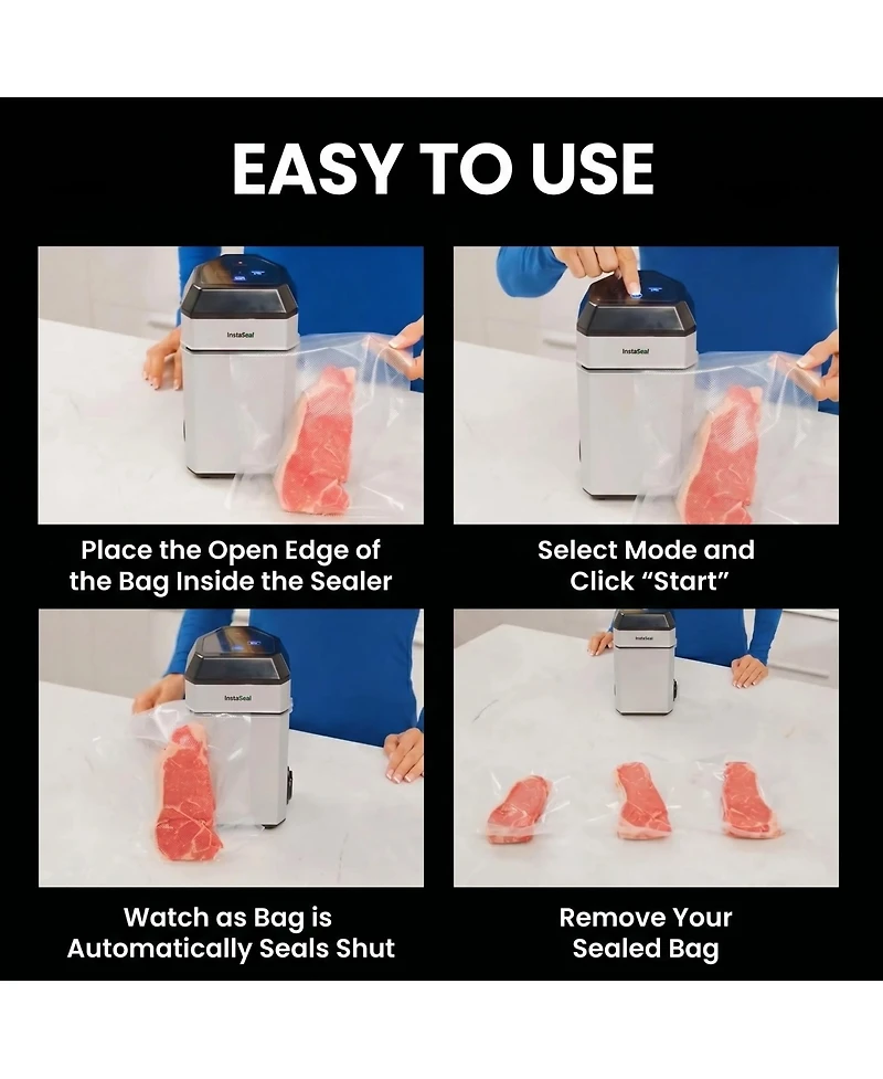 Airtight Double Seal Compact Upright Bag Food Vacuum Sealer with 12 Bags
