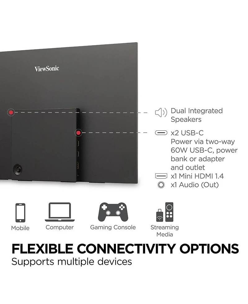 ViewSonic VX1655 16:9 Full Hd Portable Ips Led Monitor