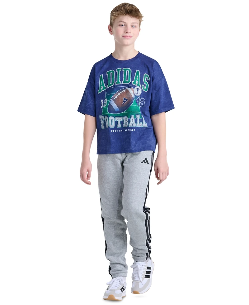 adidas Boys' 8-20 Football Print Short-Sleeve T-Shirt