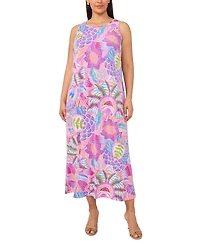 Msk Plus Size Round Neck Sleeveless Maxi Dress