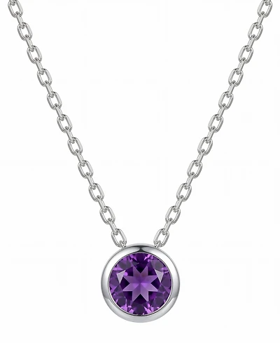 Macy's Garnet (1 ct. t.w.) Pendant Necklace Sterling Silver (Also Available Amethyst, Blue Topaz, Citrine, & Peridot)