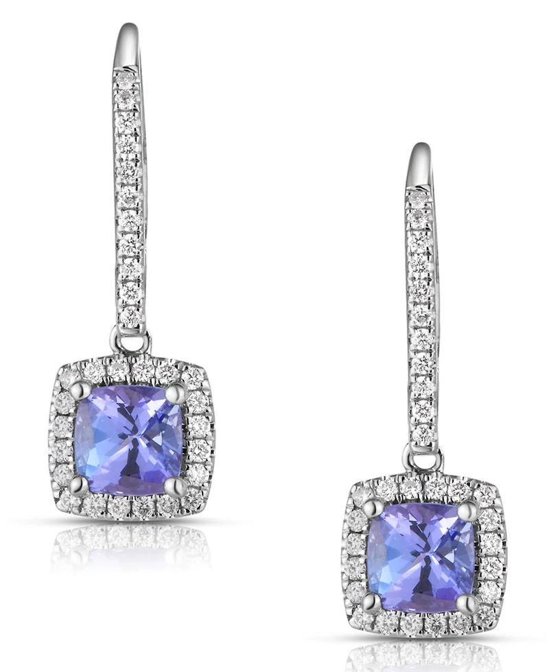 Macy's Tanzanite (1-3/4 ct. t.w.) & Diamond (1/3 ct. t.w.) Drop Earrings in 14k White Gold