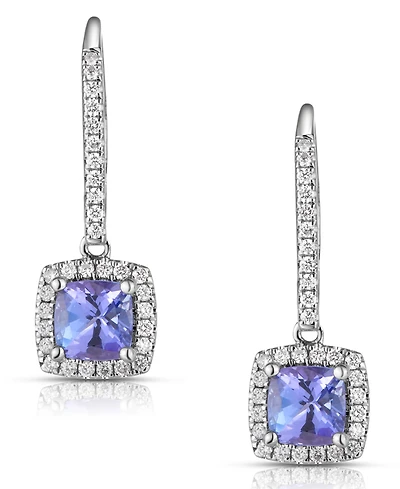Macy's Tanzanite (1-3/4 ct. t.w.) & Diamond (1/3 ct. t.w.) Drop Earrings in 14k White Gold