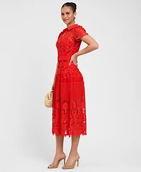 Rachel Roy Women's Jolene Collared Lace Midi Dress
