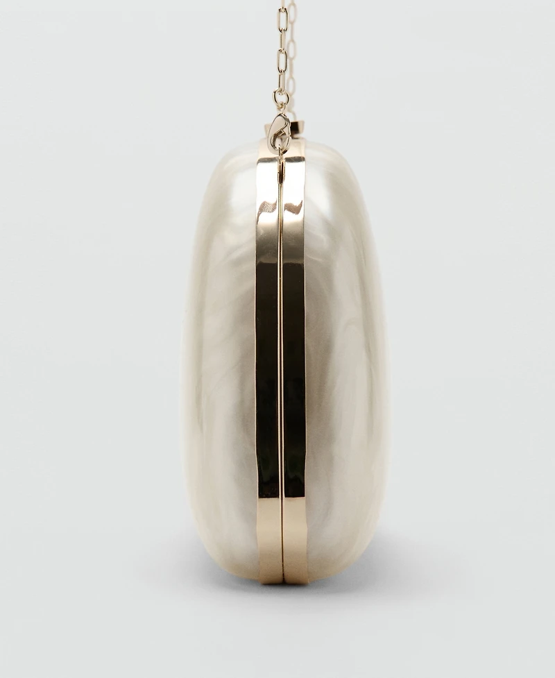Mango Women's Cultivated Pearl-Effect Clutch Bag