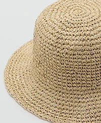 Mango Women's Lurex Natural Fiber Bucket Hat