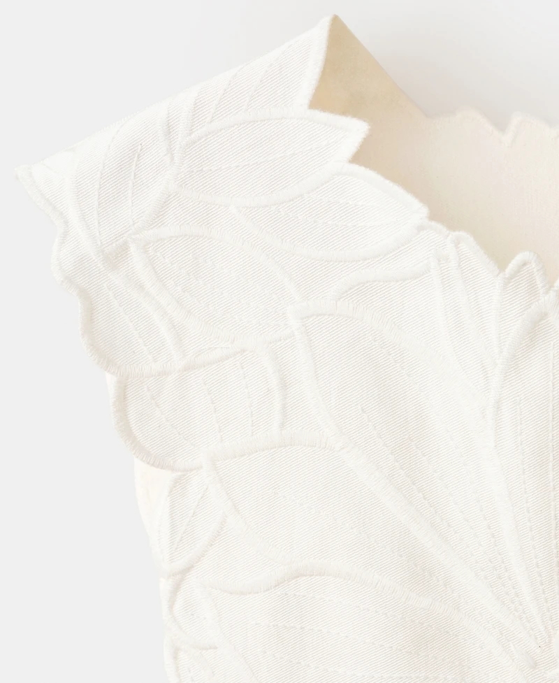Mango Women's Embroidered Flower Top