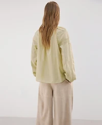 Mango Women's Embroidered Openwork Blouse