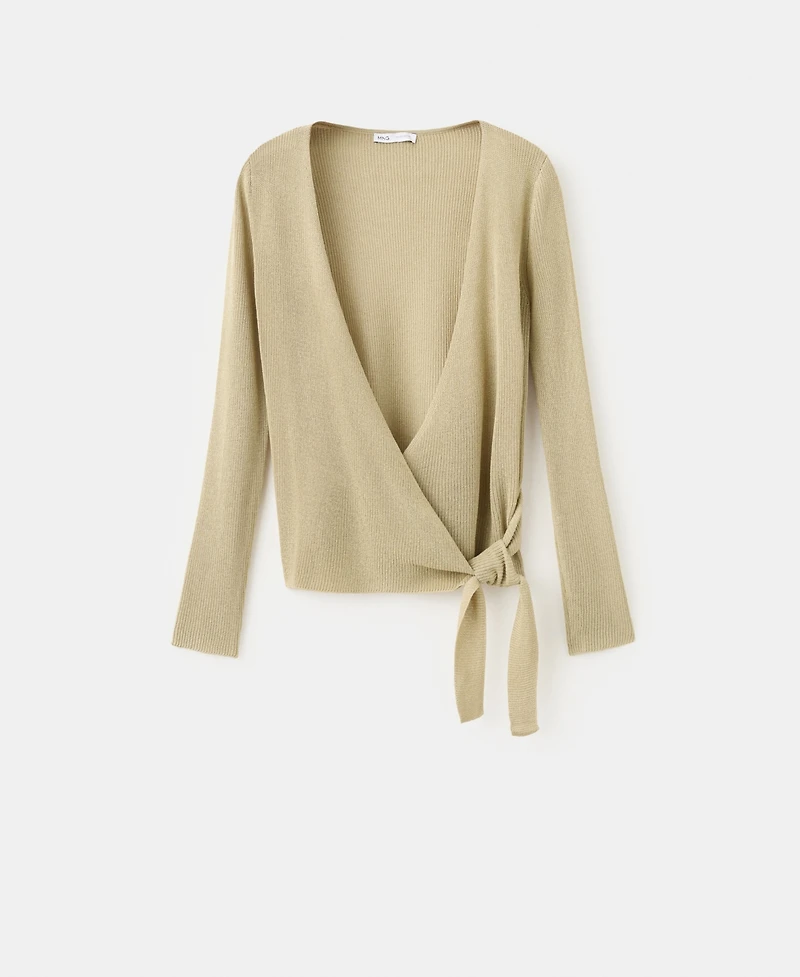 Mango Women's Bow Knitted Cardigan