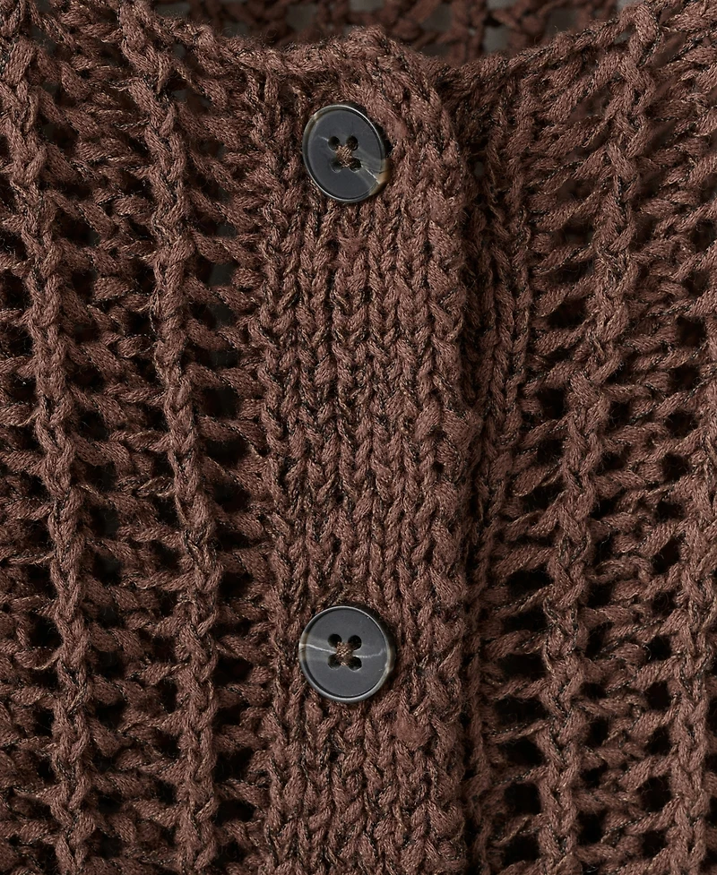 Mango Women's Short-Sleeved Crochet Cardigan