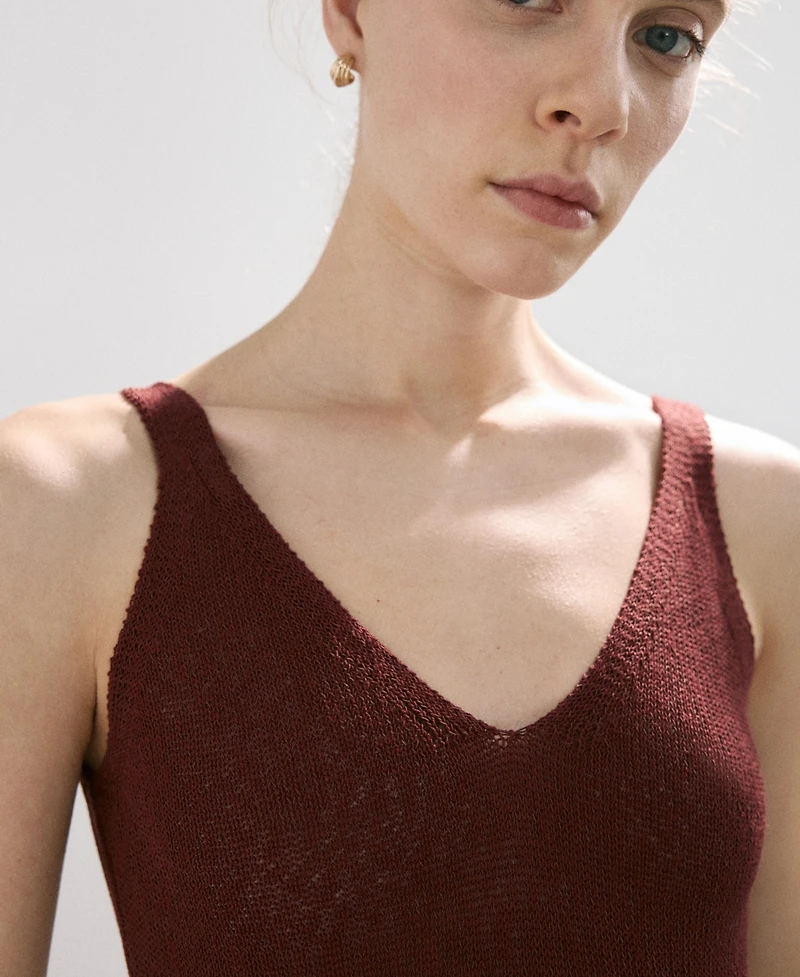 Mango Women's V-Neck Knitted Dress