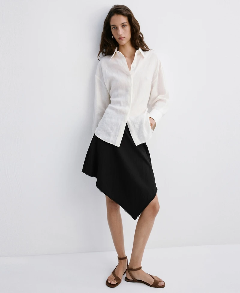 Mango Women's Asymmetrical A-Line Skirt