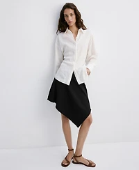 Mango Women's Asymmetrical A-Line Skirt