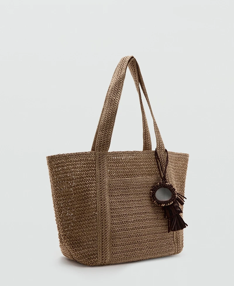 Mango Women's Natural-Fiber Tote Bag