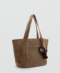 Mango Women's Natural-Fiber Tote Bag
