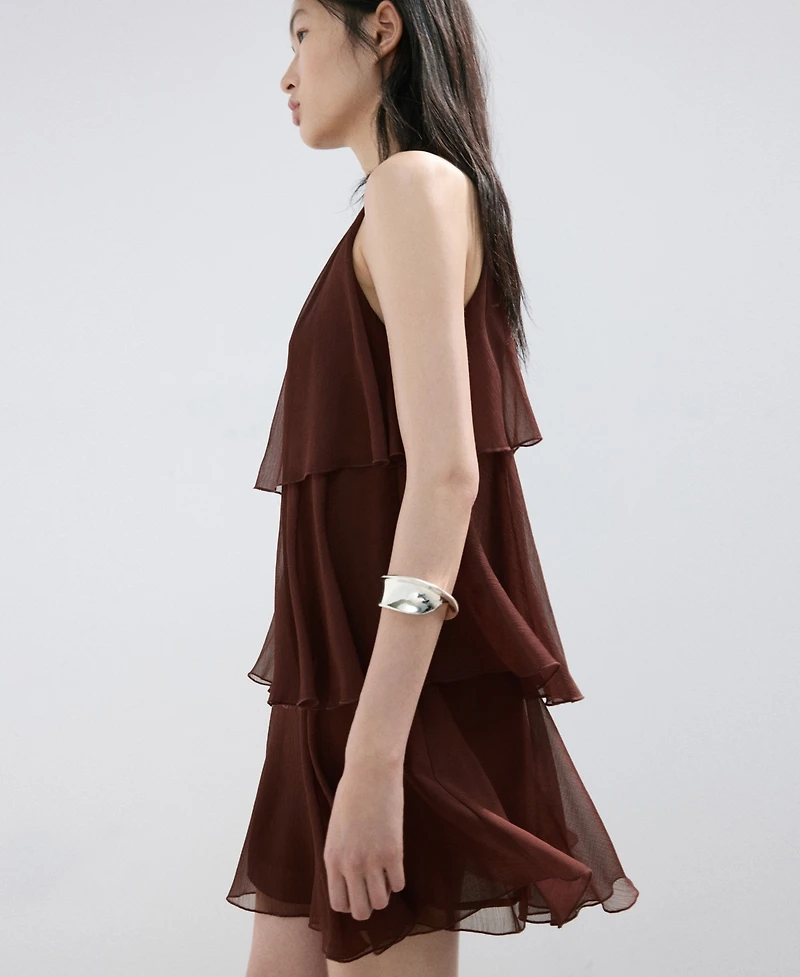 Mango Women's Short Ruffled Dress