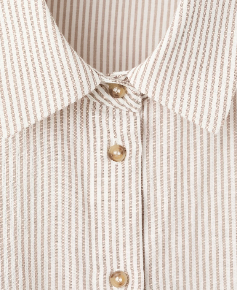 Mango Women's Short Sleeve Striped Shirt