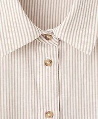 Mango Women's Short Sleeve Striped Shirt