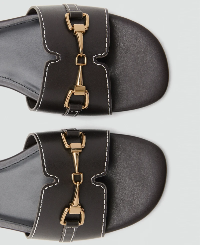 Mango Women's Metallic Detail Strappy Sandals