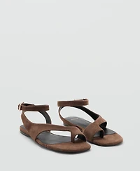 Mango Women's Leather Straps Sandals