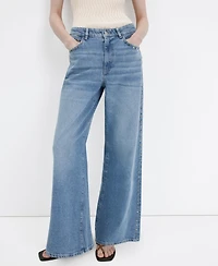 Mango Women's Studs Straight-Fit Jeans