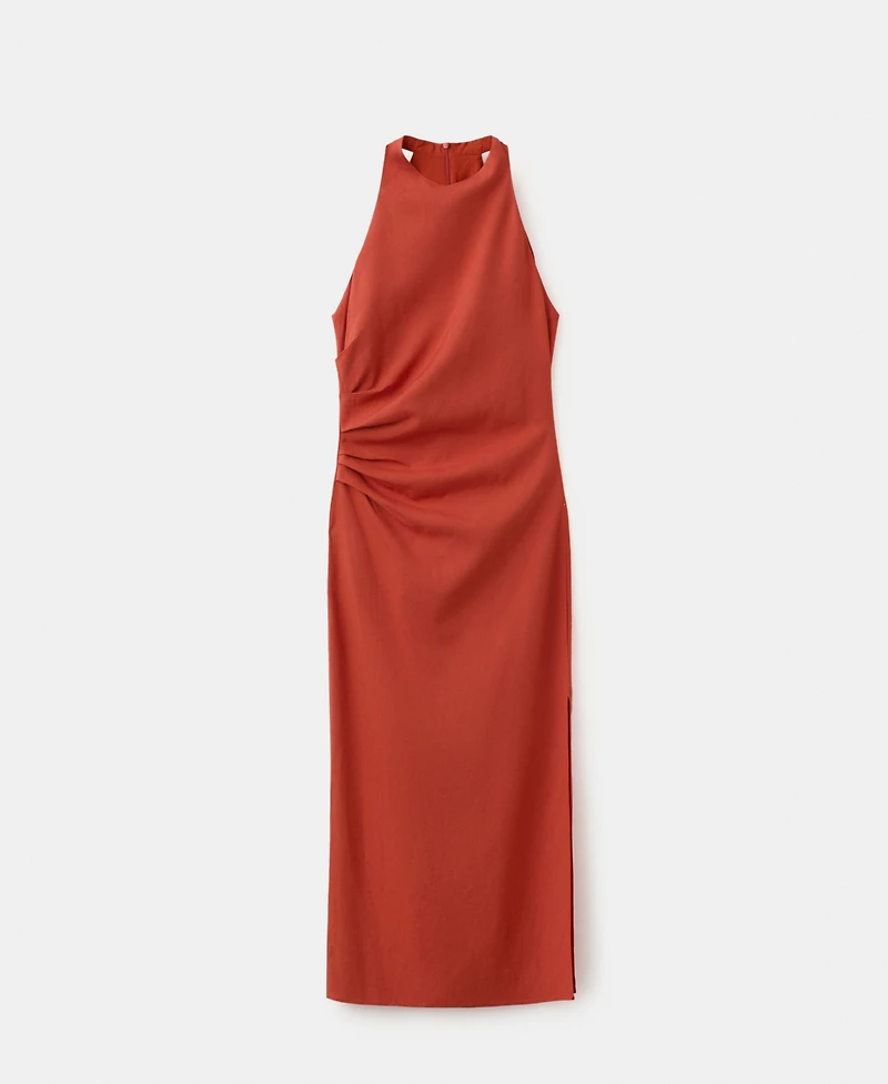 Mango Women's Draped Midi-Dress