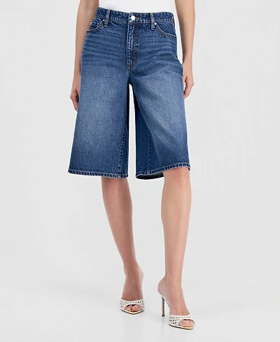 I.n.c. International Concepts Women's High Rise Long Denim Shorts, Macy's Exclusive