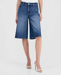 I.n.c. International Concepts Women's High Rise Long Denim Shorts, Macy's Exclusive
