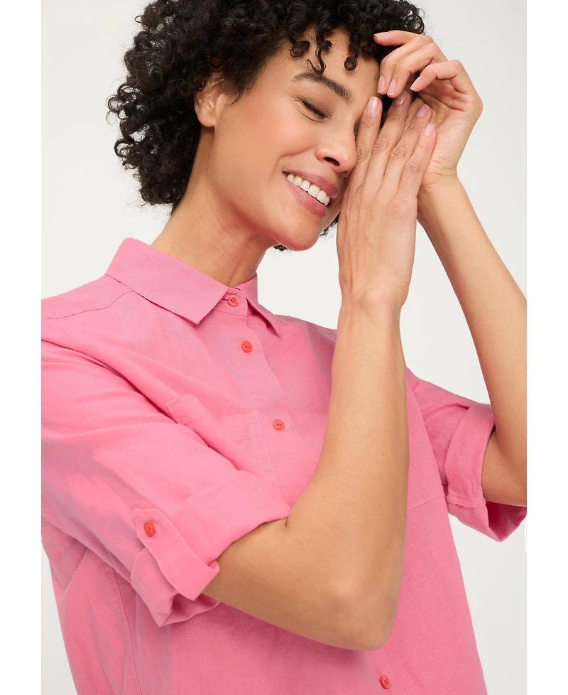 Olsen Women's Linen-Cotton Shirt