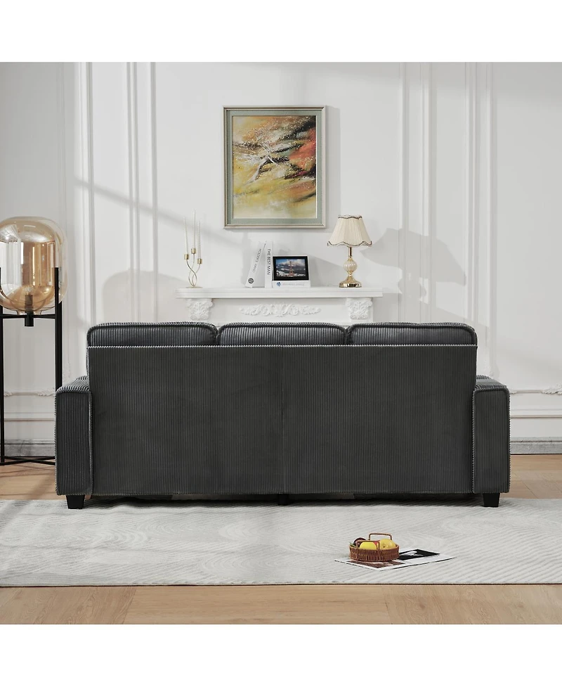 Streamdale Furniture 84.25-inch Three-Seater Corduroy Sofa for Modern Living Spaces