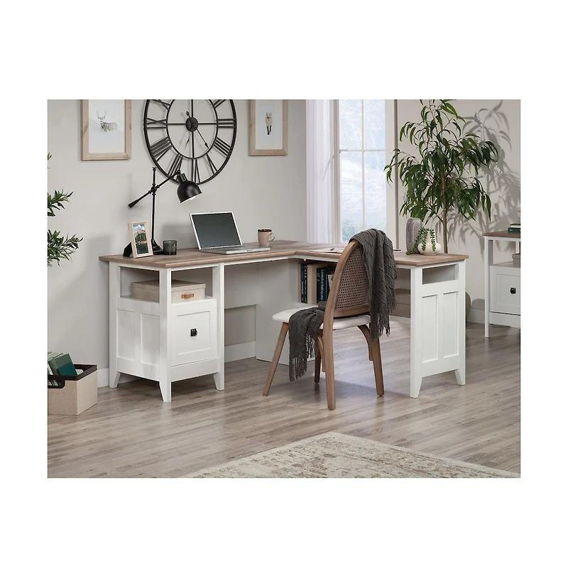 Sauder August Hill L Desk, Mystic Oak finish