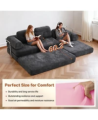 Streamdale Furniture 104" Boneless Chenille Memory Foam Modular Sectional Sofa with Chaise - No Assembly
