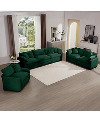 Streamdale Furniture Corduroy 3-Piece Oversized Sectional Sofa with 2-Seater and 3-Seater