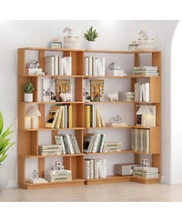 Streamdale Furniture Space-Saving Corner Bookshelf and Bookcase Set