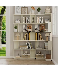 Streamdale Furniture 2-Pc L+I Corner Bookcase Set, Space Saving