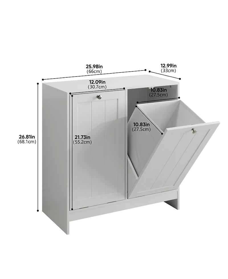 Streamdale Furniture Tilted Laundry Hamper with Removable Basket