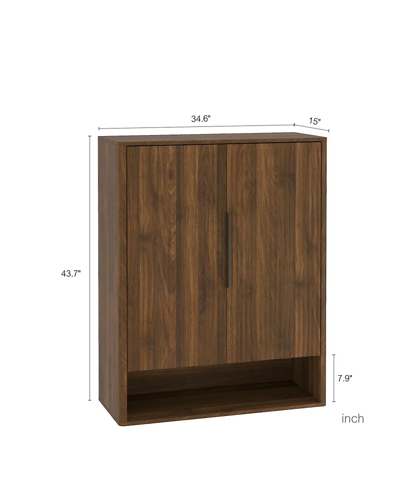 Streamdale Furniture Wooden Shoe Cabinet with Doors and Adjustable Shelves