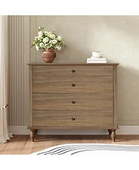 Streamdale Furniture 4-Drawer Chest with Solid Wood Foot
