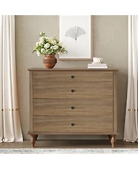 Streamdale Furniture 4-Drawer Chest with Solid Wood Foot