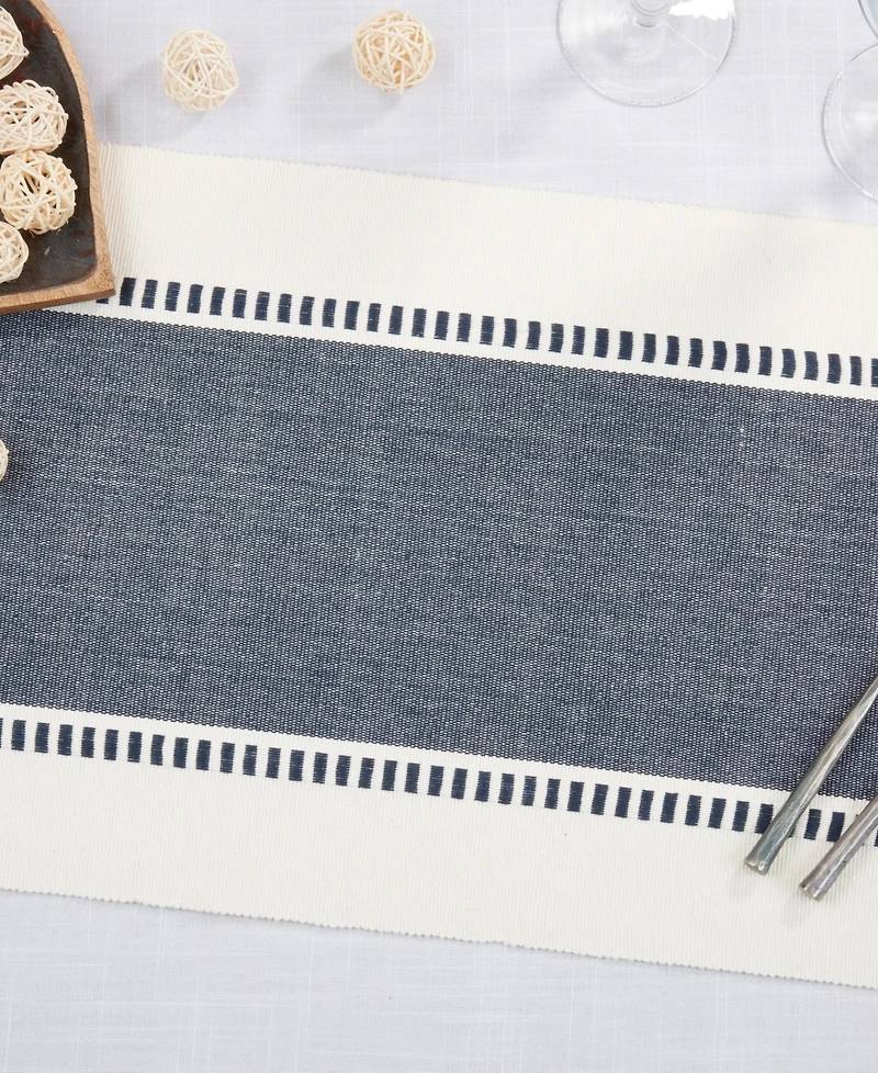 Saro Lifestyle Tassel Trimmed Stripe Placemats, Set of 4