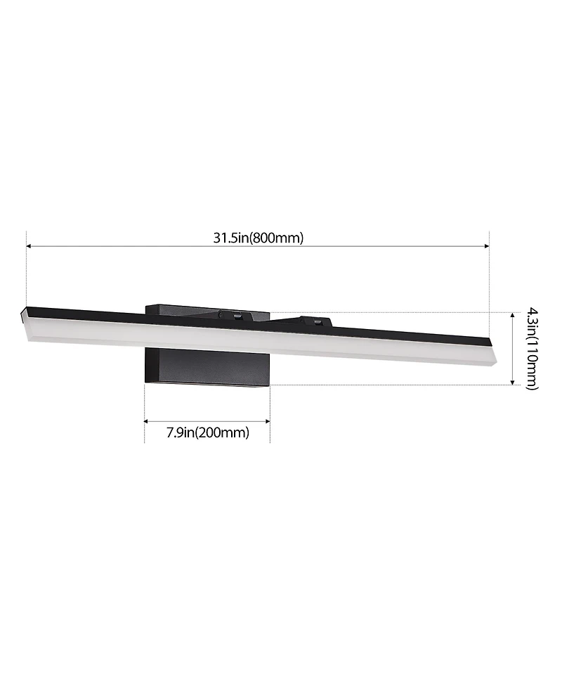 Busdays 32 Inch Modern Led Bathroom Vanity Light Sleek Metal Wall Light for Mirror Dressing Room or Sink Area