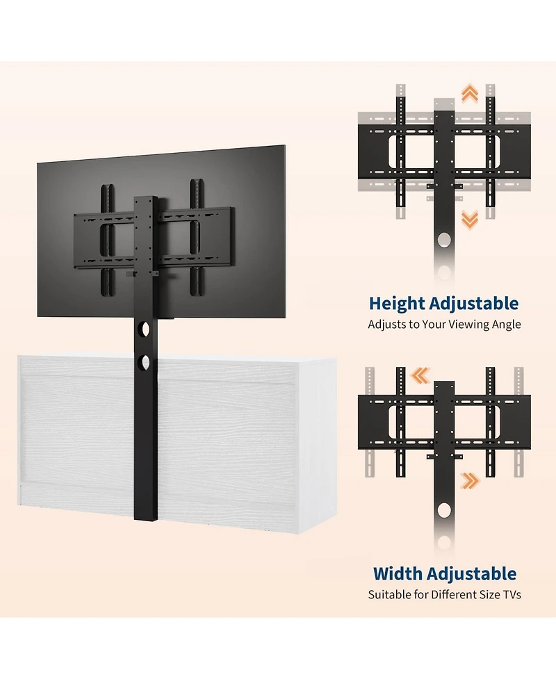 gaomon Tv Stand with Mount for Tvs, Modern Media Console with 9 Drawers and Adjustable Height TV Bracket