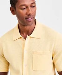 Club Room Men's Short-Sleeve Linen and Cotton Button Sweater Polo Shirt, Macy's Exclusive
