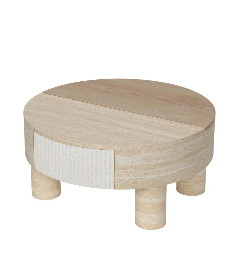 Streamdale Furniture Round Coffee Table with flip top and hidden storage compartment