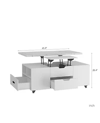 Streamdale Furniture Lift-Up Coffee Table with 2 Stools, Storage, Folding Dining
